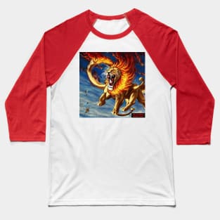 Fire Breathing Demon slaying Lion! Baseball T-Shirt